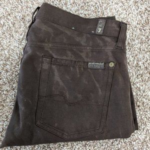 7 For All ManKind Skinny Brown Jeggings Sz 28